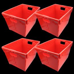 4 of Red Plastic Storage Postal Tote