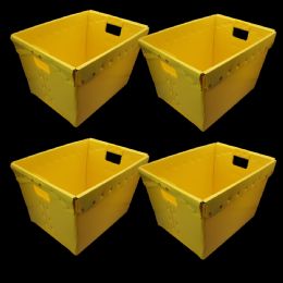 4 of Yellow Plastic Storage Postal Tote