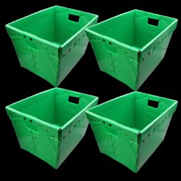 4 of Green Plastic Storage Postal Tote