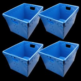 4 of Blue Plastic Storage Postal Tote