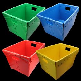 4 of Primary Assorted Plastic Storage Postal Tote
