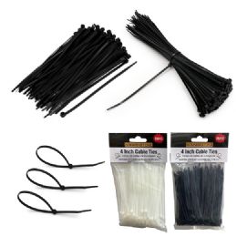200 Packs 200 Pcs 4 Inches Cable Ties (white & Black) - Wires and Cables