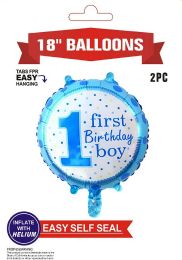 600 Packs 1st Birthday Balloons Boy - Balloons & Balloon Holder