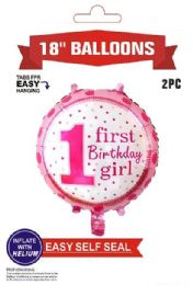 600 Packs 1st Birthday Balloons Girl - Balloons & Balloon Holder
