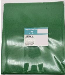 24 Pieces Emerald Green Polyester Table Cover 102in - Table Cloth