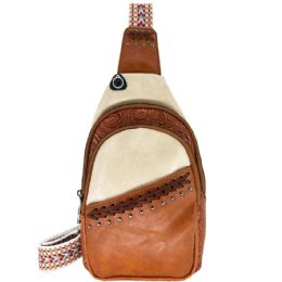 12 pieces Vintage Western Crossbody And Shoulder Bag With Dual Color Design For Men And Women - Shoulder Bags & Messenger Bags