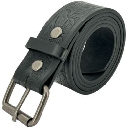 24 of Western Leather Belts For Men And Women - Praying Cowboy Floral Black Color
