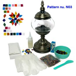 Diy Mosaic Lamp Set Colorful Star Pattern On Round Ball Table Lamp