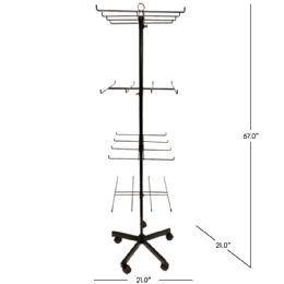 12 pieces 4-Tier Rotating Display Racks For Gloves, Umbrellas, Belts, Buckles, Accessories - Mobil Displays | Without Products - Storage & Organization