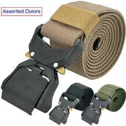 24 Pieces Elastic Survival Tactical Belts With Metal Quick Release Buckles - Adjustable And Assorted - Belt Buckles