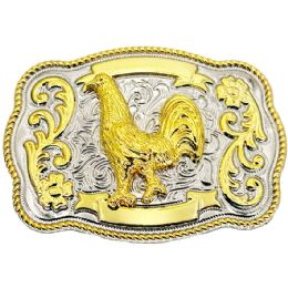 12 pieces Golden Rooster Oversized Belt Buckle - Belt Buckles
