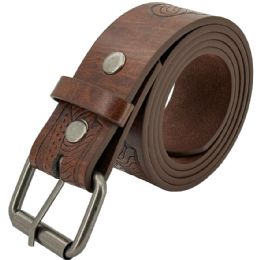 24 of Western Leather Belts For Men And Women - Eagle Engraved Brown