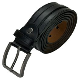 24 Pieces Leather Belt For Men MiD-Rise Design Black Mixed Sizes - Mens Belts