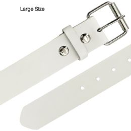 24 of White Buckle Belts For Adults - Large Size