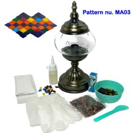 Diy Mosaic Lamp Set Rainbow Road Pattern On Round Ball Table Lamp