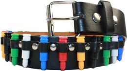 24 pieces Punk Studded Belts Multicolor Unique Design - Unisex Fashion Belts