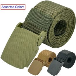 24 of Military Tactical Belts With Plain Metal Buckles - Adjustable And Assorted