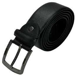 24 Pieces Belt For Men Lizard Skin Pattern Black Leather Mixed Sizes - Mens Belts