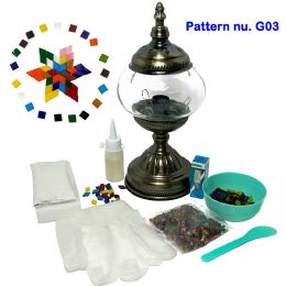 Diy Mosaic Lamp Set Colorful Flower Pattern On Round Ball Table Lamp