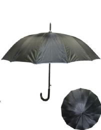 24 Pieces Classic Plain Black Umbrella - Umbrellas & Rain Gear