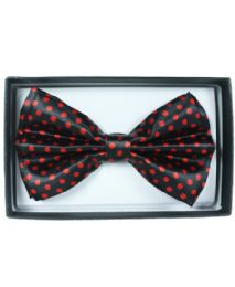 24 Pieces Red Polka Dot Bowtie - Neckties