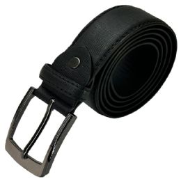 24 Pieces Dress Belt For Men Unique Patterned Black Leather Mixed Sizes - Mens Belts