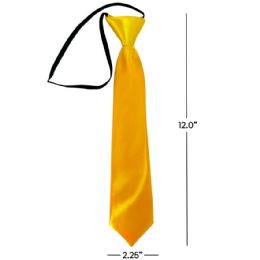 24 Pieces PrE-Tied Yellow Neckties For Children 1ft. Long - Neckties