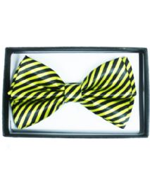 24 Pieces Yellow Striped Bowtie - Neckties