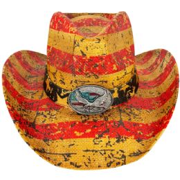 24 of Vintage Paper Straw American Flag Cowboy Hat Patriot Cowboy Hats