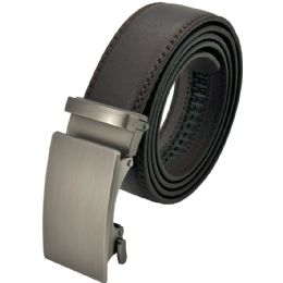 24 of Dark Brown Ratchet Belts No Holes Adjustable Slide Belts