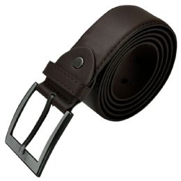 24 Pieces Belts For Men Classic Chocolate Brown Leather Mixed Sizes - Mens Belts