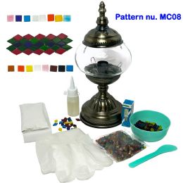 Diy Mosaic Lamp Set Colorful Road Pattern On Round Ball Table Lamp