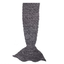 12 pieces Mermaid Blanket Dark Grey - Micro Plush Blankets