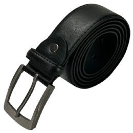 24 Pieces Learher Belt Men Classic Raven Black Mixed Sizes - Mens Belts