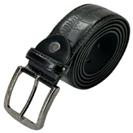 24 of Belt For Men Snake Patterned Black Leather Mixed Sizes
