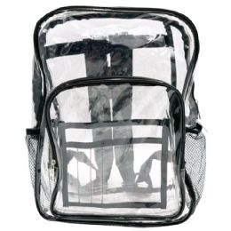 24 Pieces Transparent Big Backpack Clear Bag Design - Backpacks 18" or Larger