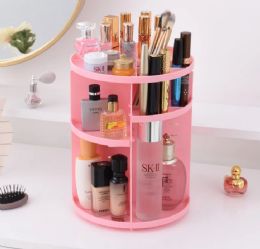 12 Pieces Pink 360 Rotating Makeup Organizer - Cosmetic Cases