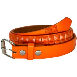 24 Pieces Studded Belts For Kids Orange - Kid Belts