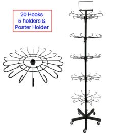 12 pieces 5-Tier Rotating Multipurpose Display Racks - 100 Hooks Store Displays - Storage & Organization