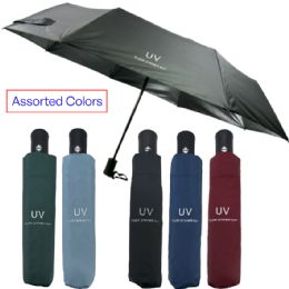 24 Pieces Small Folding Umbrellas With Assorted Colors - Uv Protected | 180t - Umbrellas & Rain Gear