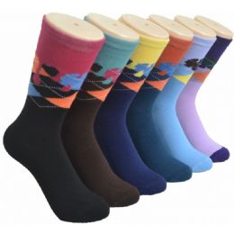 360 Pairs Ladies Crew Socks - 9-11 - Diamond Grid - Womens Crew Sock