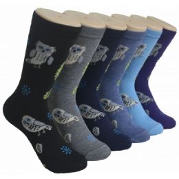 360 Pairs Ladies Crew Socks - 9-11 - Owl - Womens Crew Sock