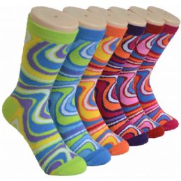 360 Pairs Ladies Crew Socks - Swirl - Womens Crew Sock