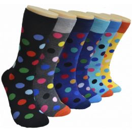 288 Pairs Men's Novelty Socks - Dots - Mens Dress Sock