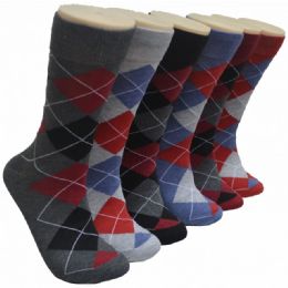 288 Pairs Men's Novelty Socks - 10-13 - Argyle - Mens Dress Sock