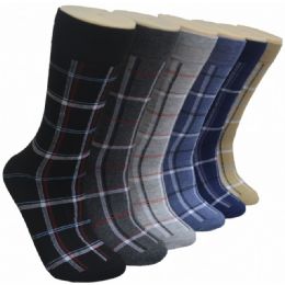 288 Pairs Men's Novelty Socks - 10-13 - Stripe Cross - Mens Dress Sock