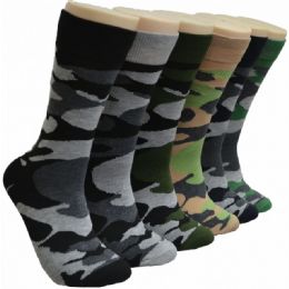 288 Pairs Men's Camo Print Dress Socks - Mens Dress Sock