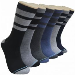 288 Pairs Men's Novelty Socks - 10-13 - Bold Stripes - Mens Dress Sock