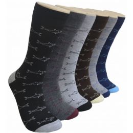 288 Pairs Men's Novelty Socks - 10-13 - Fish - Mens Dress Sock
