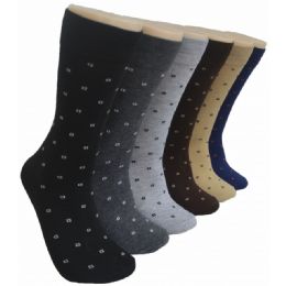 288 Pairs Men's Novelty Socks - 10-13 - Square Dots - Mens Dress Sock